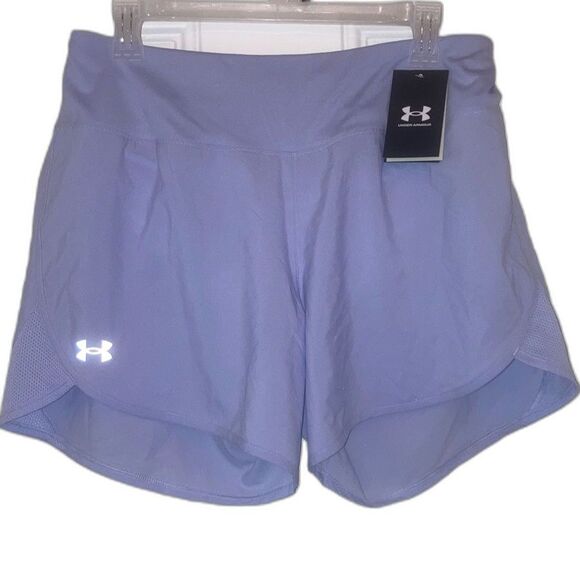 UNDER ARMOUR Fly By Elite 5'' Shorts Lightweight Powder Blue Womens Medium - Picture 1 of 12